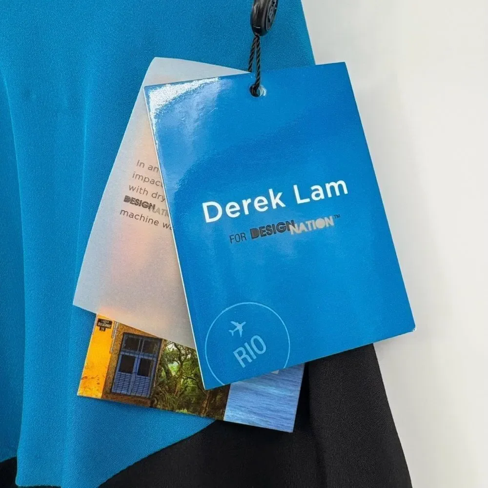 Derek Lam Y2K Knee Length Skirt in Turquoise and Black Women’s Size 2 NWT - Picture 7 of 8